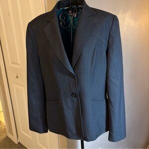 Anne Klein Charcoal Blazer with Teal Lining